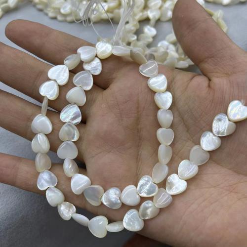 White Lip Shell Beads, Heart, DIY & different size for choice, Sold By Strand