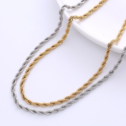 Stainless Steel Chain Necklace, 304 Stainless Steel, plated, for woman, more colors for choice, Sold By PC