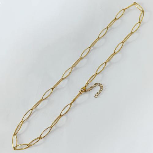 Stainless Steel Chain Necklace, 304 Stainless Steel, gold color plated, different size for choice & for woman, more colors for choice, Sold By PC