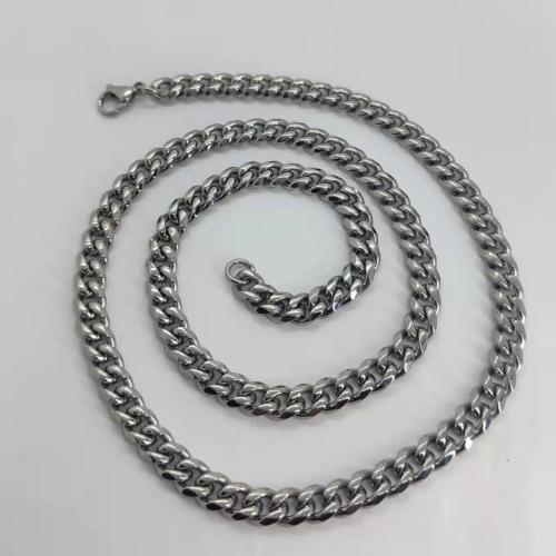 Stainless Steel Chain Necklace, 304 Stainless Steel, silver color plated, DIY & different size for choice, more colors for choice, Sold By PC