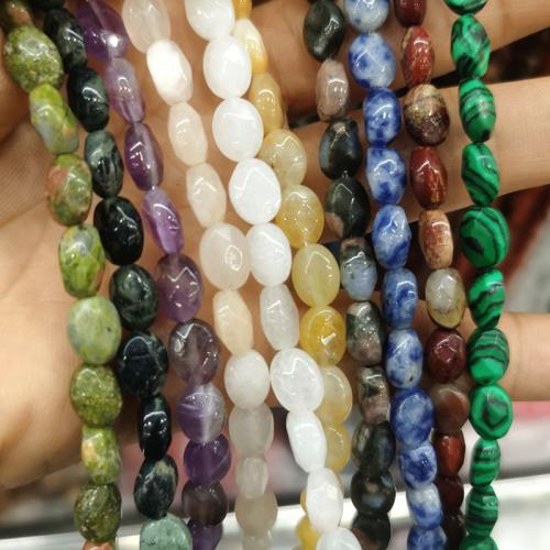 Gemstone Jewelry Beads, Natural Stone, DIY & different materials for choice, more colors for choice, nickel, lead & cadmium free, 6x8mm, Approx 25PCs/Strand, Sold By Strand