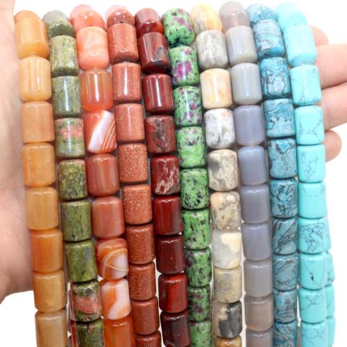 Abalorios de Gemas, Piedra natural, Columna, Bricolaje & diferentes materiales para la opción, más colores para la opción, 10x14mm, aproximado 28PCs/Sarta, Vendido por Sarta