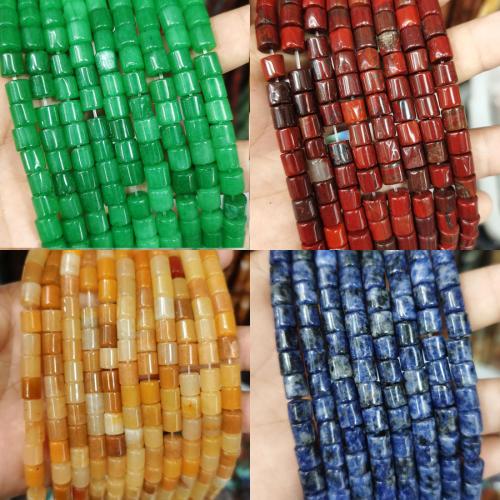 Gemstone Jewelry Beads, Natural Stone, Column, DIY & different materials for choice, more colors for choice, 6x6mm, Approx 57PCs/Strand, Sold By Strand