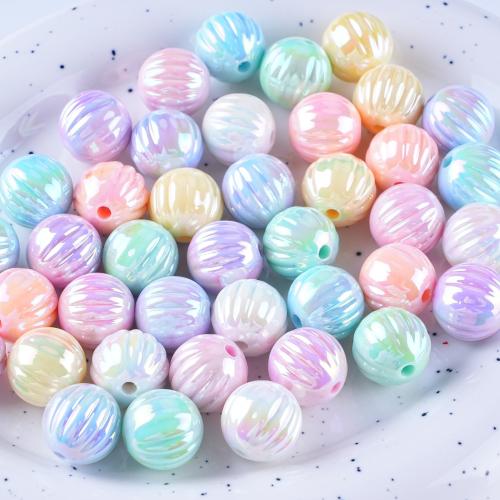 Plated Acrylic Beads, Round, DIY, more colors for choice, 14mm, Hole:Approx 2.8mm, 50PCs/Bag, Sold By Bag