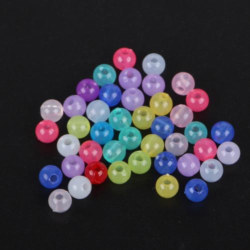 Jelly Style Acrylic Beads, Round, DIY, more colors for choice, 4mm, Approx 17000PCs/Bag, Sold By Bag