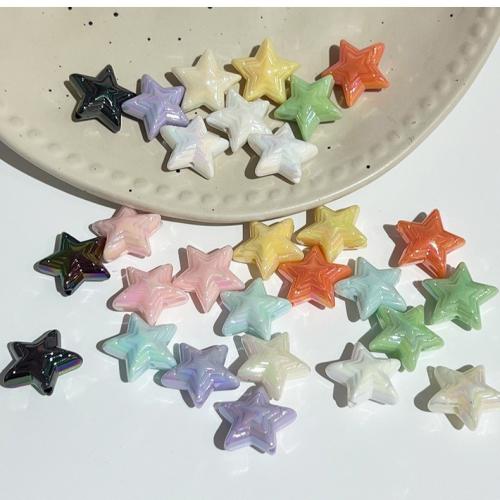 Plated Acrylic Beads, Star, DIY, more colors for choice, 24mm, Approx 210PCs/Bag, Sold By Bag