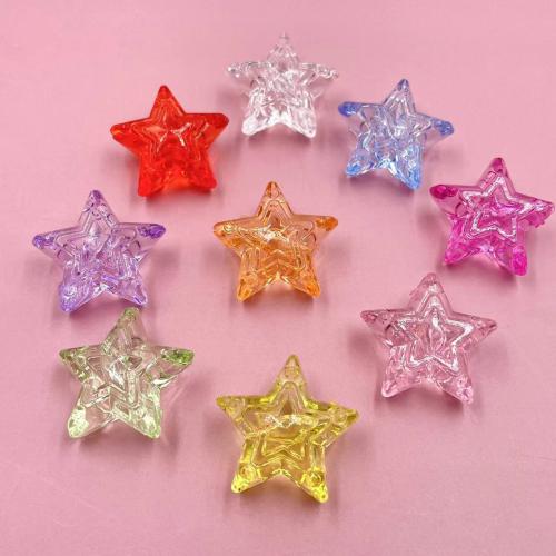 Transparent Acrylic Beads, Star, DIY, more colors for choice, 25x23mm, Hole:Approx 3mm, Approx 210PCs/Bag, Sold By Bag