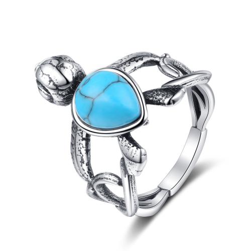 Stainless Steel Finger Ring, 304 Stainless Steel, with turquoise, Antique finish, different size for choice & for man & hollow, original color, Sold By PC