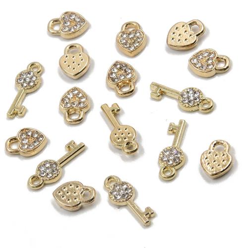 Tibetan Style Rhinestone Pendants, plated, DIY & with rhinestone, more colors for choice, 100PCs/Bag, Sold By Bag