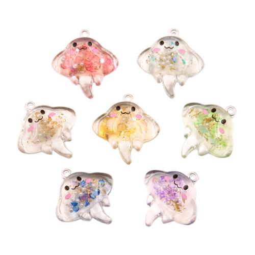 Resin Pendant, Plastic, with Resin, plated, DIY, more colors for choice, 25x37mm, 50PCs/Bag, Sold By Bag