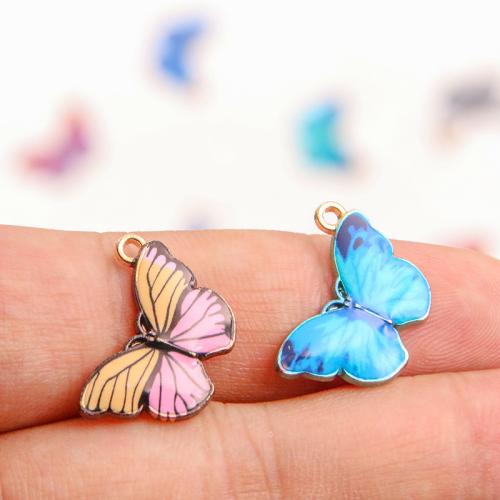 Tibetan Style Enamel Pendants, Butterfly, plated, DIY, more colors for choice, 15x20mm, 100PCs/Bag, Sold By Bag