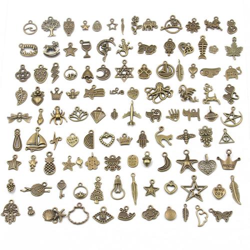 Tibetan Style Pendants, plated, random style & DIY, more colors for choice, 100PCs/Bag, Sold By Bag