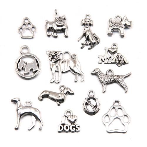 Tibetan Style Animal Pendants, plated, DIY, more colors for choice, 100PCs/Bag, Sold By Bag