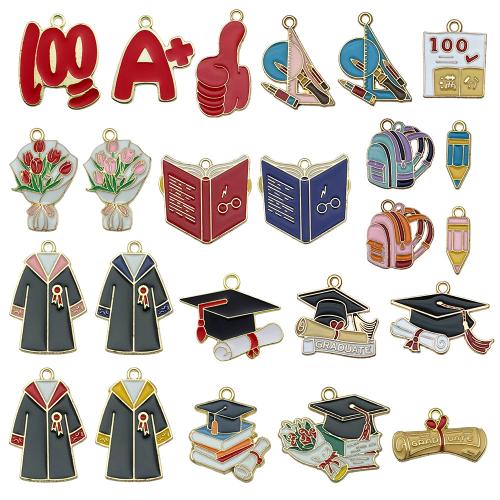 Tibetan Style Enamel Pendants, plated, DIY, more colors for choice, 100PCs/Bag, Sold By Bag