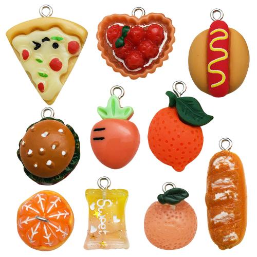 Resin Pendant, Plastic, with Resin, plated, DIY, more colors for choice, 100PCs/Bag, Sold By Bag