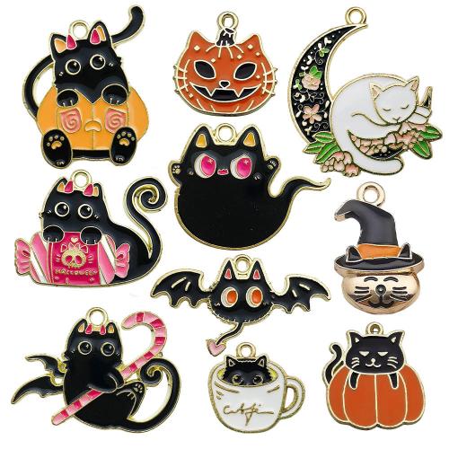 Fashion Halloween Pendant, Tibetan Style, plated, Halloween Design & DIY & enamel, more colors for choice, 100PCs/Bag, Sold By Bag