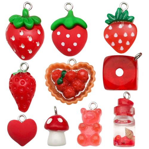 Resin Pendant, Plastic, with Resin, plated, DIY, more colors for choice, 100PCs/Bag, Sold By Bag