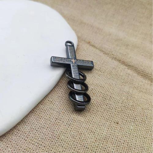 Zinklegierung Kreuz Anhänger, plattiert, DIY, keine, 49x28mm, verkauft von PC