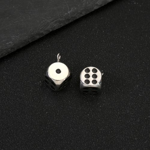 Tibetan Style Pendants, Dice, plated, DIY, 13x13mm, 10PCs/Bag, Sold By Bag