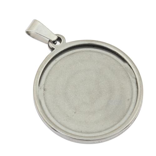 Stainless Steel Pendant Setting, Flat Round, different size for choice, more colors for choice, 10PCs/Bag, Sold By Bag