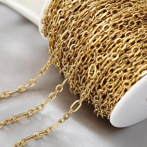 Stainless Steel Figaro Chain, 304 Stainless Steel, gold color plated, DIY & enamel, Sold By m