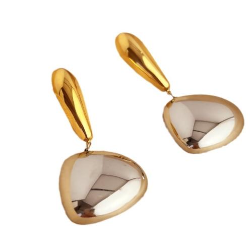 Stainless Steel Drop Earring, 304 Stainless Steel, plated, fashion jewelry & for woman & two tone, Sold By Pair