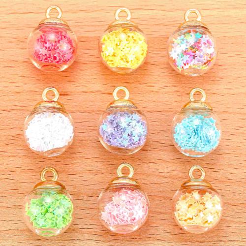 Fashion Lampwork Pendants, Glass, with Lampwork, plated, DIY, more colors for choice, 21x16mm, 100PCs/Bag, Sold By Bag