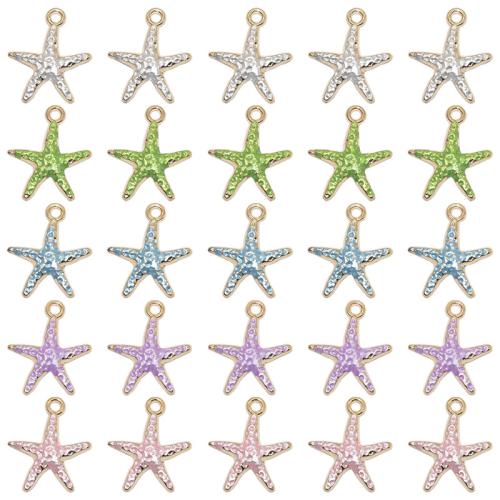 Tibetan Style Enamel Pendants, Starfish, plated, DIY, more colors for choice, 16x14mm, 100PCs/Bag, Sold By Bag