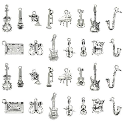 Musical Instrument Shaped Tibetan Style Pendants, plated, DIY, more colors for choice, 100PCs/Bag, Sold By Bag