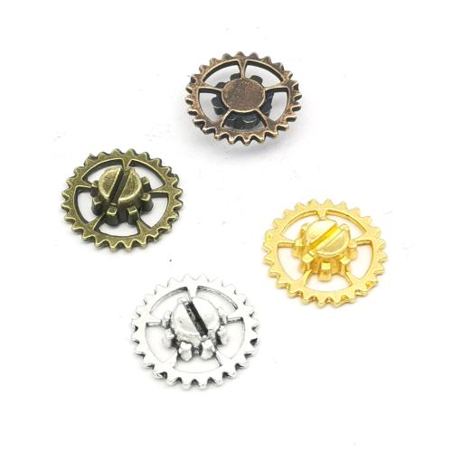 Tibetan Style Pendants, Gear Wheel, plated, DIY, more colors for choice, 14x14mm, 100PCs/Bag, Sold By Bag