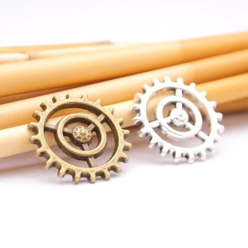 Tibetan Style Pendants, Gear Wheel, plated, DIY, more colors for choice, 17.50mm, 100PCs/Bag, Sold By Bag