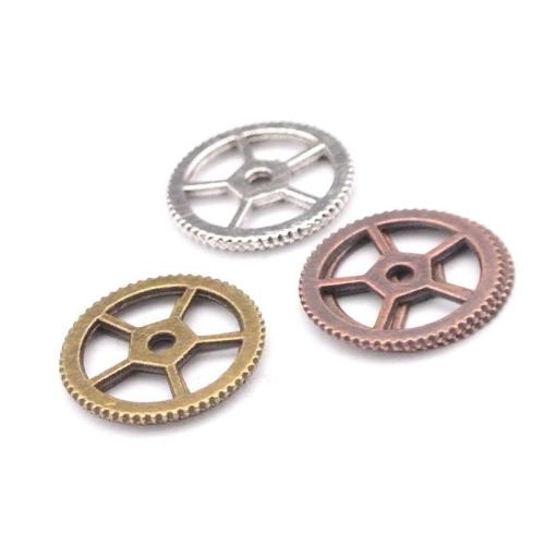 Tibetan Style Pendants, Gear Wheel, plated, DIY, more colors for choice, 18x18mm, 100PCs/Bag, Sold By Bag