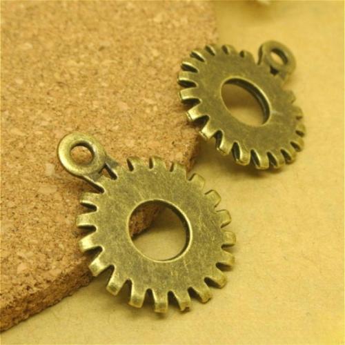 Tibetan Style Pendants, Gear Wheel, plated, DIY, more colors for choice, 18x24mm, 100PCs/Bag, Sold By Bag