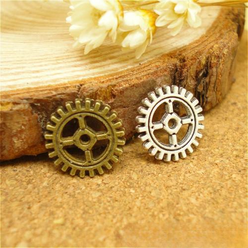 Tibetan Style Pendants, Gear Wheel, plated, DIY, more colors for choice, 10x10mm, 100PCs/Bag, Sold By Bag