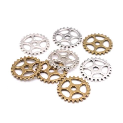 Tibetan Style Pendants, Gear Wheel, plated, DIY, more colors for choice, 15mm, 100PCs/Bag, Sold By Bag