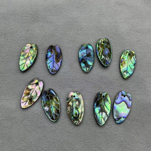 Natural Abalone Shell Pendants, Leaf, Carved, DIY, about:10x20mm, 5PCs/Bag, Sold By Bag