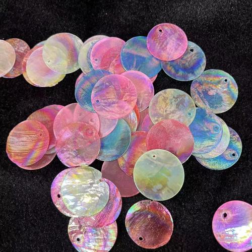 Natural Colored Shell Beads, Multi-Color Electroplating, DIY, more colors for choice, 25mm, Sold By PC