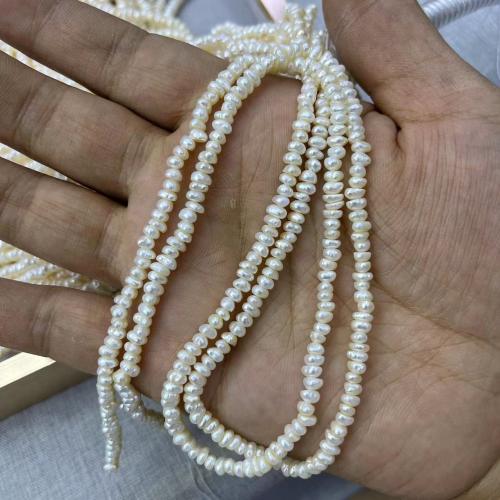 Naturel d'eau douce perles, perle d'eau douce cultivée, baroque, DIY, blanc, about:3-4mm, Environ 156PC/brin, Vendu par brin