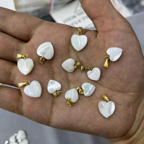 Shell Pendants, Trochus, with Tibetan Style, Heart, plated, DIY & different size for choice, more colors for choice, Sold By Bag