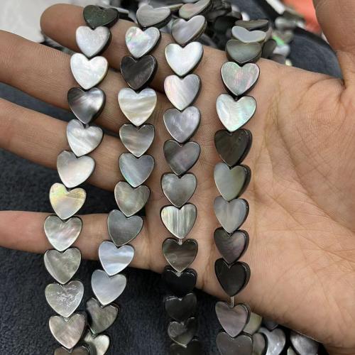 Black Shell Beads, Heart, DIY & different size for choice, black, Sold By Strand