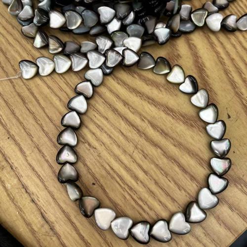 Black Shell Beads, Heart, DIY & different size for choice, black, Sold By Strand