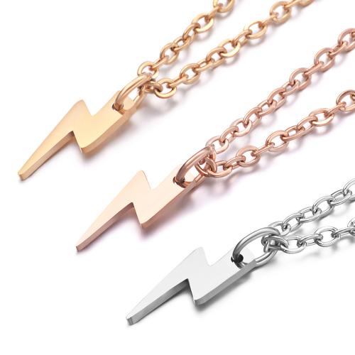 Stainless Steel Jewelry Necklace, 304 Stainless Steel, Lightning Symbol, plated, for woman, more colors for choice, Sold By PC