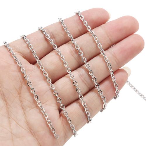 Stainless Steel Oval Chain, 304 Stainless Steel, plated, DIY, more colors for choice, Sold By m