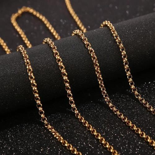 Stainless Steel Rolo Chain, 304 Stainless Steel, plated, DIY & different size for choice, more colors for choice, Sold By m