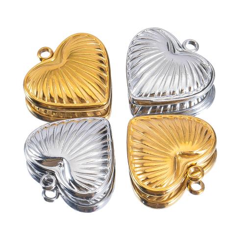 Stainless Steel Heart Pendants, 304 Stainless Steel, plated, DIY, more colors for choice, 100PCs/Bag, Sold By Bag