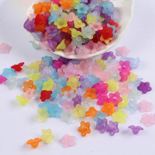 Frosted Acrylic Beads, Flower, DIY, more colors for choice, 12x6mm, 1850PCs/Bag, Sold By Bag