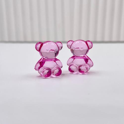 Transparent Acrylic Beads, Bear, DIY, more colors for choice, 18x15mm, Hole:Approx 2.5mm, Approx 355PCs/Bag, Sold By Bag