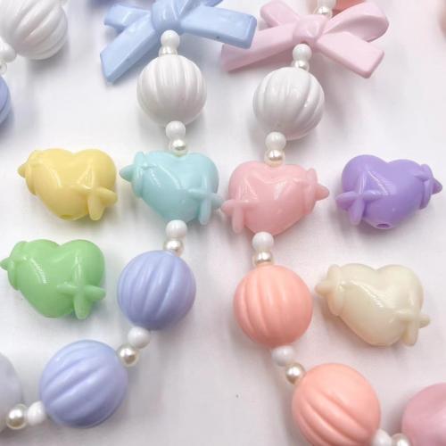 Opaque Acrylic Beads, Heart, DIY, more colors for choice, 20x14mm, Hole:Approx 2.5mm, Approx 310PCs/Bag, Sold By Bag