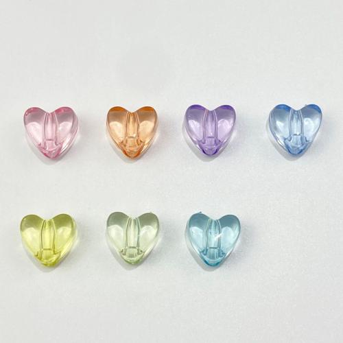 Transparent Acrylic Beads, Heart, DIY, more colors for choice, 12x7mm, Hole:Approx 3.5mm, Approx 680PCs/Bag, Sold By Bag