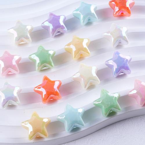 Plated Acrylic Beads, Star, DIY, more colors for choice, 18mm, Hole:Approx 2mm, Approx 240PCs/Bag, Sold By Bag